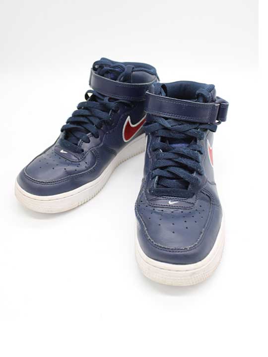 【耳あたらしい切り詰め】▽NIKE/ナイキ▽ウィメンズ エアフォースワン ミッドヒューストン/シューズ/靴 青み レディース 24.0【中古】春夏秋冬 820152