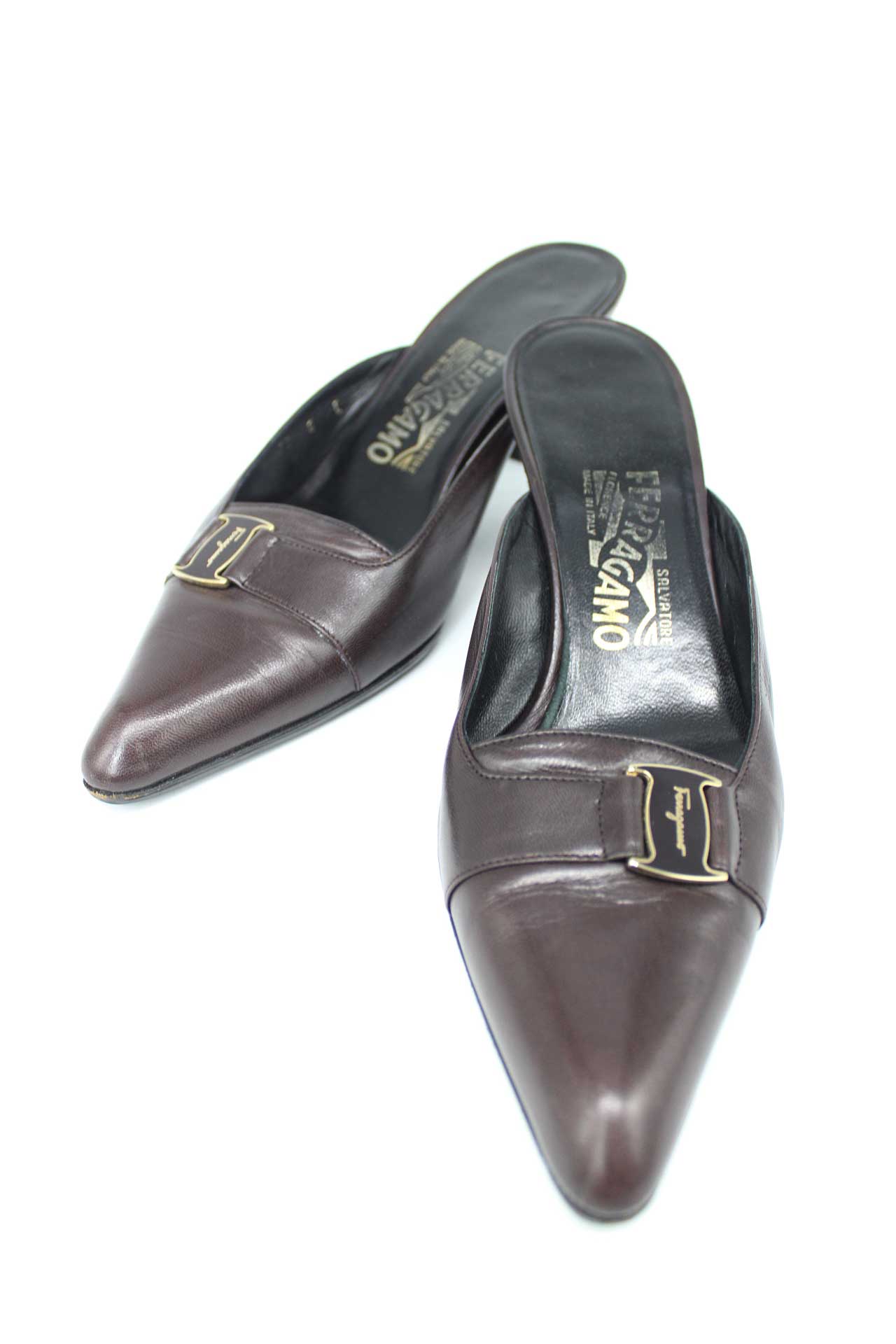 楽天市場】FERRAGAMO フェラガモ ミュールサンダル ブラック 7 【中古