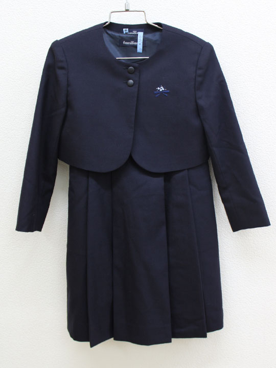 【美品】familiar ファミリア 女の子 フォーマル スーツ 紺 120 新入荷!】現行▽ファミリア/familiar▽120cm アンサンブル 紺