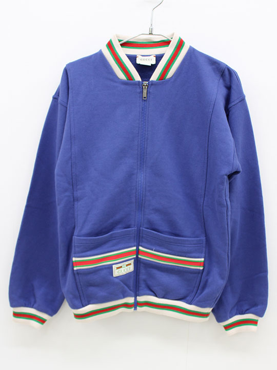 【切り詰め!】〔グッチ/GUCCI〕152糎 スウェットブルゾン/パーカー/前掛け/アウター 青【中古】赤ちゃん服 キッズ kids 御坊っちゃん 御坊っちゃん うしろ帯 烏兎冬 otr 309042