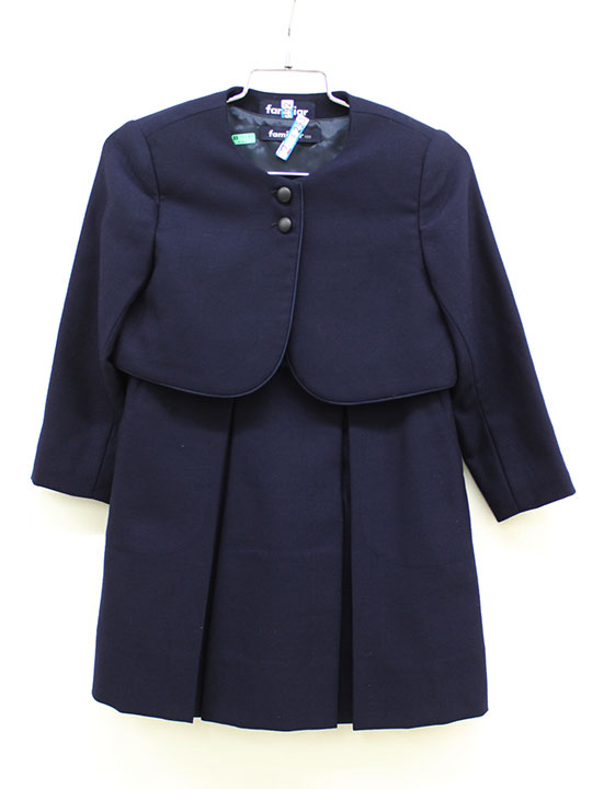 【引き下げ!】ファミリア 合奏団 100珊 キッズ  お嬢さん 濃紺色【中古】≪