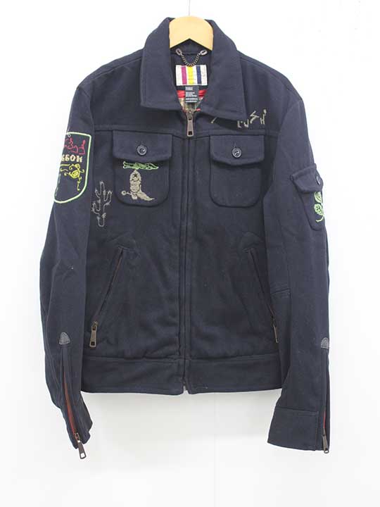 【SALE】ディーゼル 刺しゅうブルゾン S レディース ネイビー【中古】■｜セカンズ＆キッズセカンズ