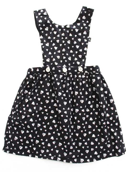 《アニエスb アニエスベー agnes b. ENFANT》105cm サロペット ジャンパースカート 黒×白子供服 キッズ kids 女の子 春夏 402022
