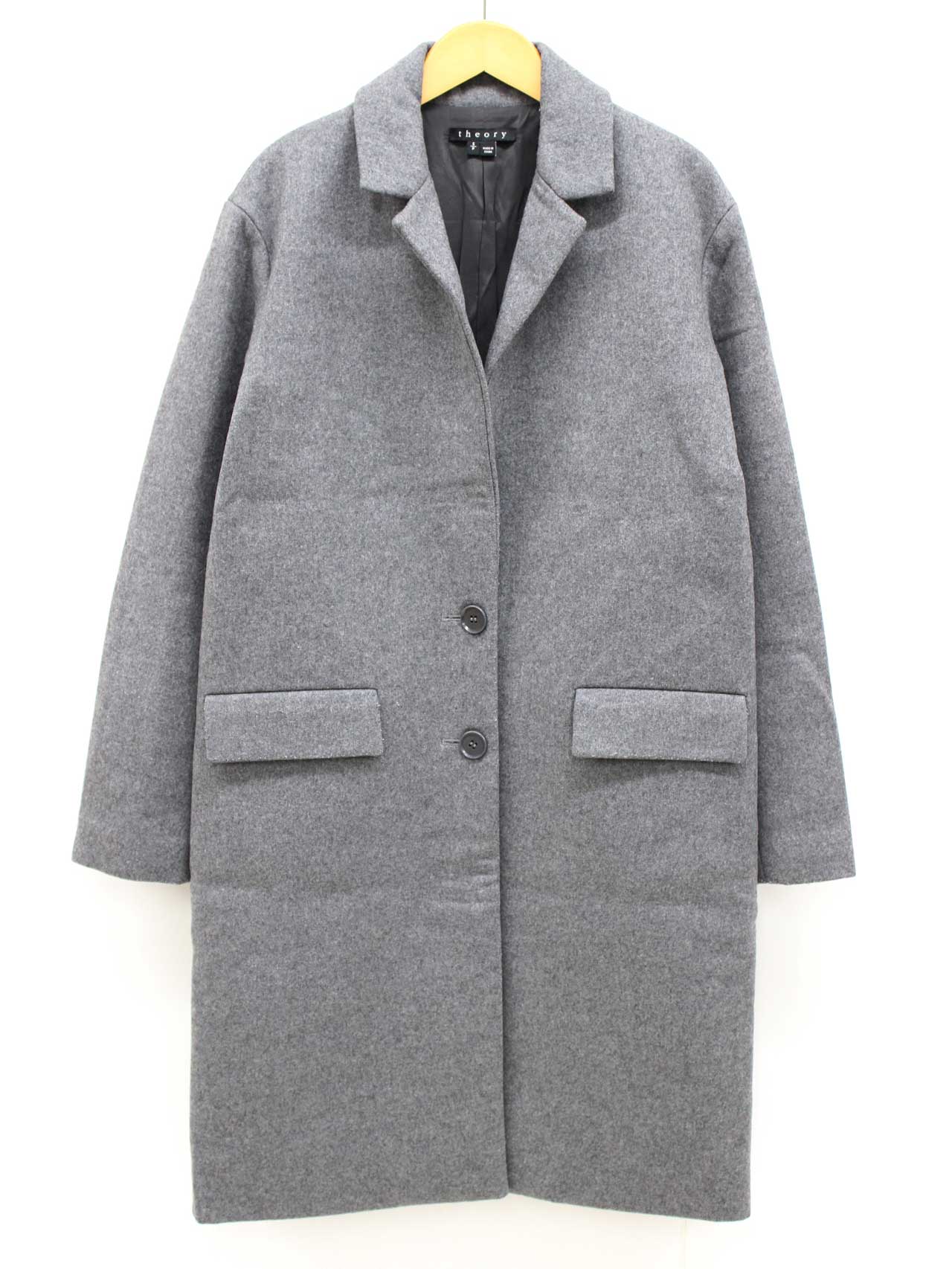 Theory セオリー カシミヤ オープン コート NEW DIVIDE Theory(セオリー) LUXE NEW DIVIDE WRAP TRENCH BLACK