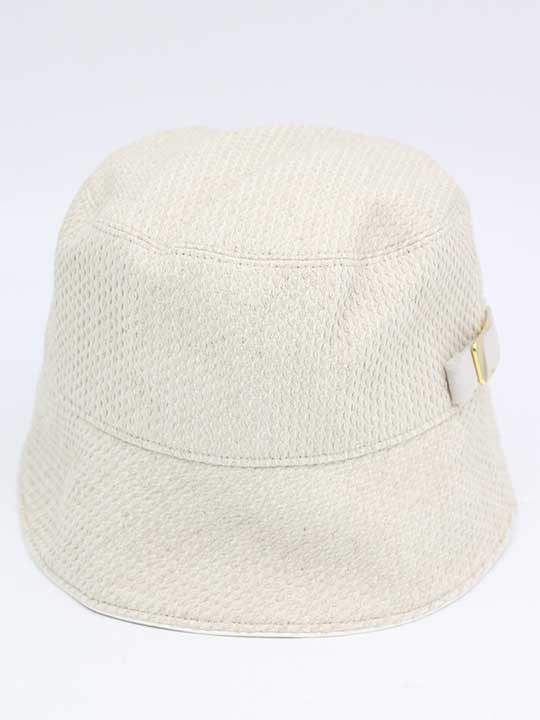 アシーナニューヨーク Margo バックル付きバケットハット レディース アイボリー【中古】 †