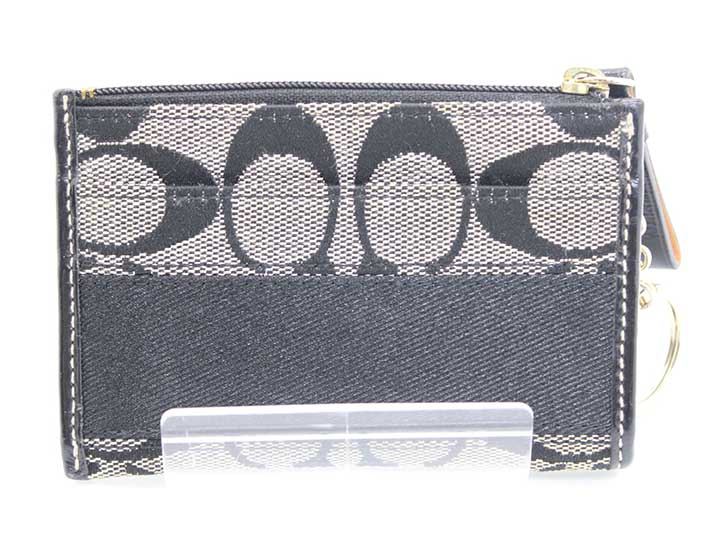 【新品】コーチcoach コインケース　ミニ財布　シグネチャー　グレー コーチ COACH アウトレット 長財布 シグネチャー ブルー