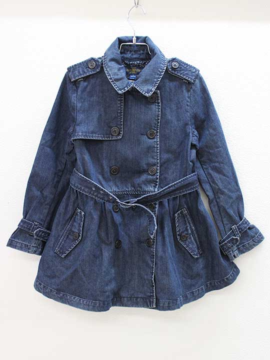 都内で 激安超歓迎正規品 ラルフローレン Ralph Lauren 130cm Used 子供服デニムトレンチコート女の子インディゴ 中古used Lauren 130cm 子供服キッズkids 女の子春秋0202