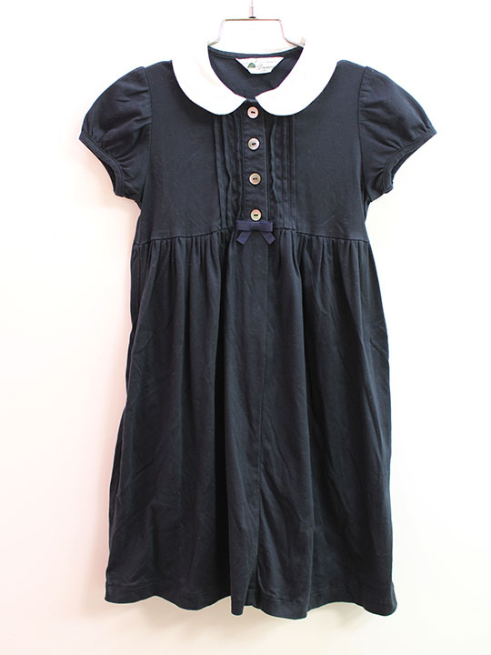 パールボンキッズ半袖ワンピース 120 ネイビー