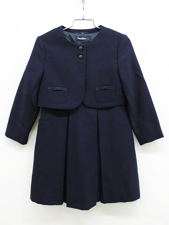 【引き下げ!】ファミリア 合奏団 110珊 キッズ お嬢さん 濃紺色【中古】▲