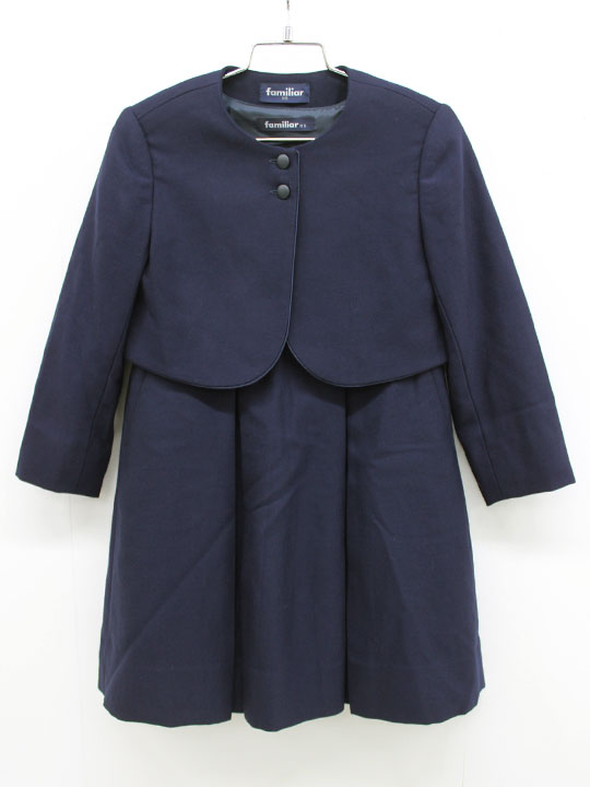 【引き下げ!】ファミリア 合奏団 115珊 キッズ お嬢さん 濃紺色【中古】▲