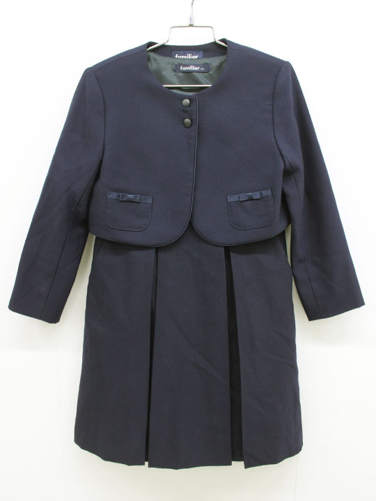 【引き下げ!】ファミリア 合奏団 120珊 キッズ お嬢さん 濃紺色【中古】▲