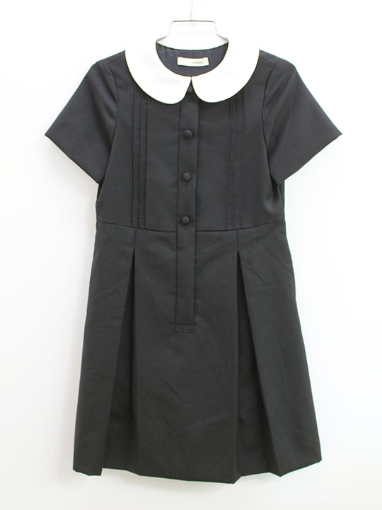 【値下げ!】カリニッシモ 半袖ワンピース 120cm位 キッズ 女児 濃紺【中古】▲