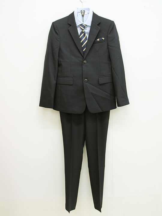 【新規値下げ!】ショパン スーツ4点セット 160cm キッズ 男児 濃紺×水色 卒業【中古】▲