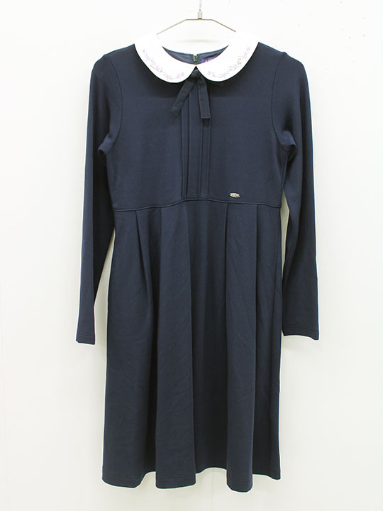 アナスイミニ 長袖ワンピース 140cm キッズ 女児 濃紺 卒業【中古】▲
