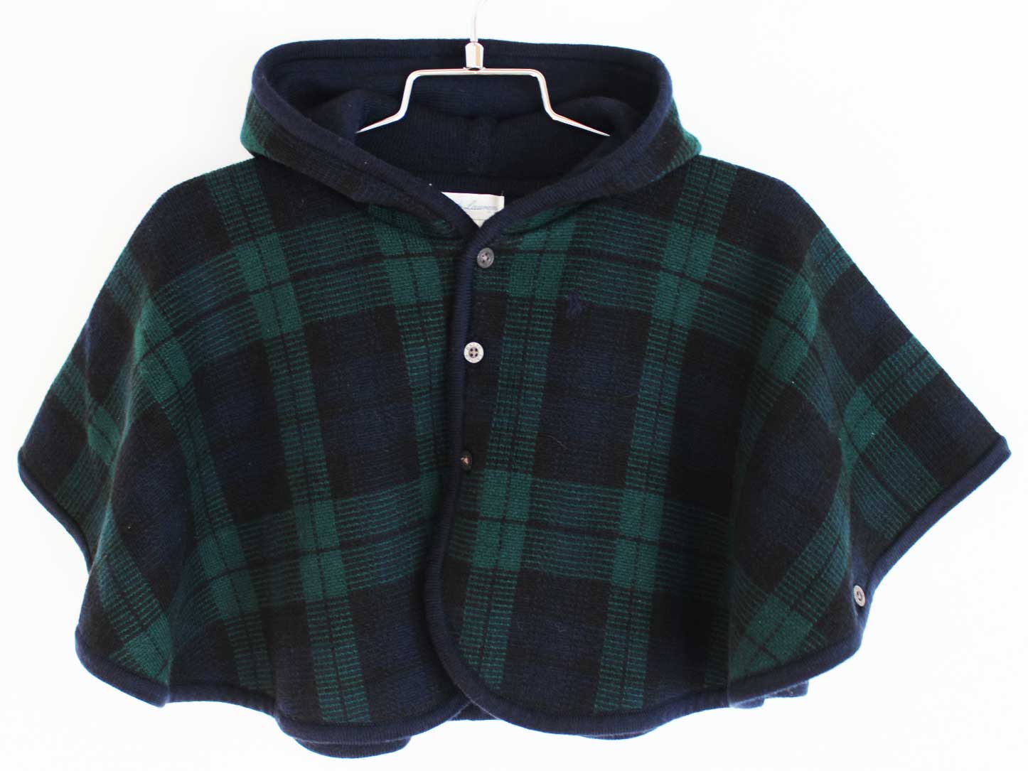 ラルフローレン チェック プラッドウールポンチョ 大人も着用可能 RALPH LAUREN プラッド ウール ポンチョ チェック 18-24M