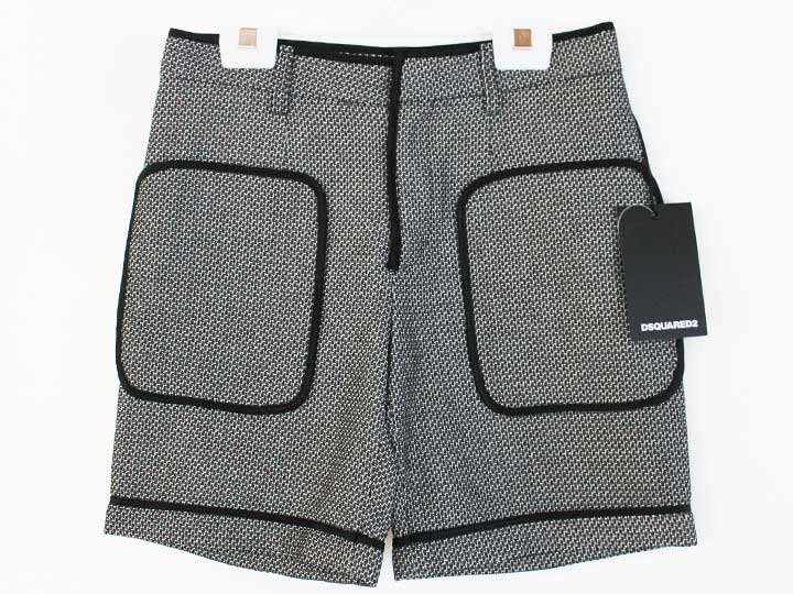 【値下げ!】ディースクエアード ショートパンツ 140cm キッズ 男児 黒×白【新品 未使用品】★