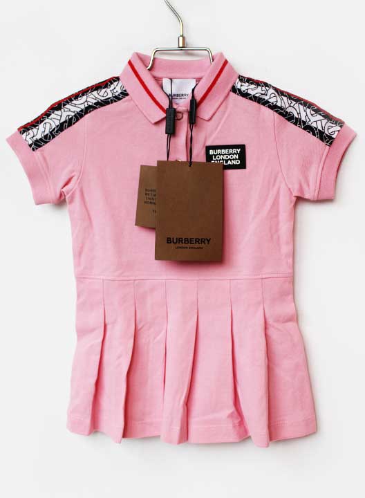バーバリー 半袖衣裳 80珊 キッズ お嬢さん さくら色【新品 未当て嵌める品】★
