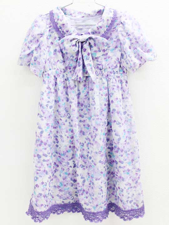 春夏物 新入荷 アナスイミニ Anna Sui Mini 130cm 半袖ワンピース 紫 中古 子供服 キッズ Kids 女の子 春夏 Zobiasmarriage Com