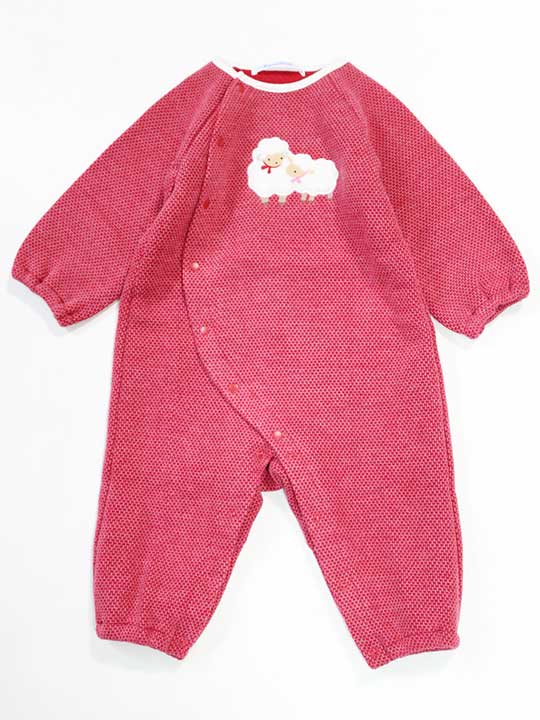 特価 ファミリアfamiliar 70cm 長袖カバーオールロンパース赤系子供服キッズkids ベビー服baby 女の子秋冬1122 Entracte Lu