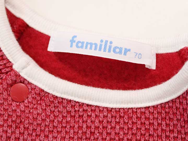 特価 ファミリアfamiliar 70cm 長袖カバーオールロンパース赤系子供服キッズkids ベビー服baby 女の子秋冬1122 Entracte Lu