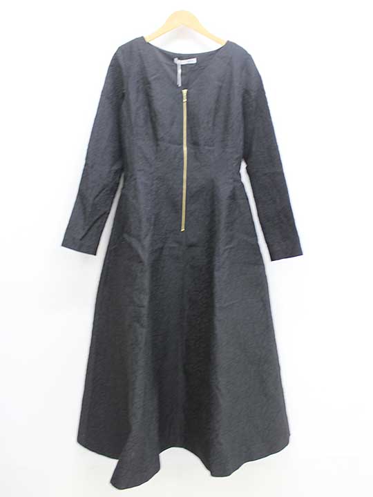 【SALE】ジェンヌ 2024年製 ジャガード美シルエットワンピース レディース ブラック&times;ゴールド【新品 未使用品】〓｜セカンズ＆キッズセカンズ