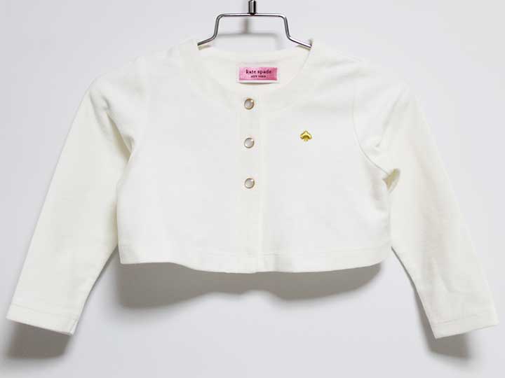 ケイトスペード 130cm カーディガン 白色 フォーマル 卒業式 入学式 中古Kate spade ケイトスペード ニューヨーク