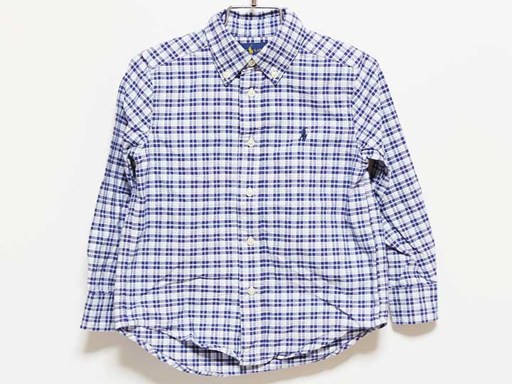 ‡ラルフローレン Ralph Lauren‡110cm 長袖シャツ 白×ブルー子供服 キッズ kids 男の子 春秋 619022