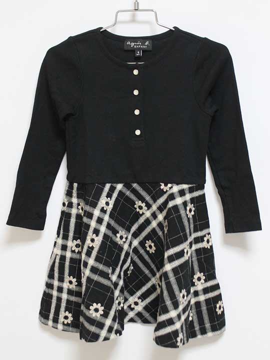 agnis b. 長袖ワンピース 12ans 黒・赤 ワンピース｜ウィメンズ｜agnès b.｜アニエスベー公式オンライン