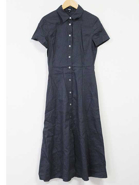 【SALE】セオリー GOOD CRUNCH W SS BD MIDI/ストレッチシャツワンピース 00 レディース ネイビー【中古】 ☆｜セカンズ＆キッズセカンズ
