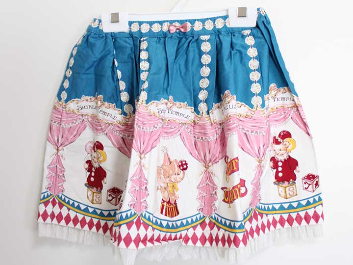 シャーリーテンプル スカート 120cm キッズ 女児 青緑×ピンク 【中古】△