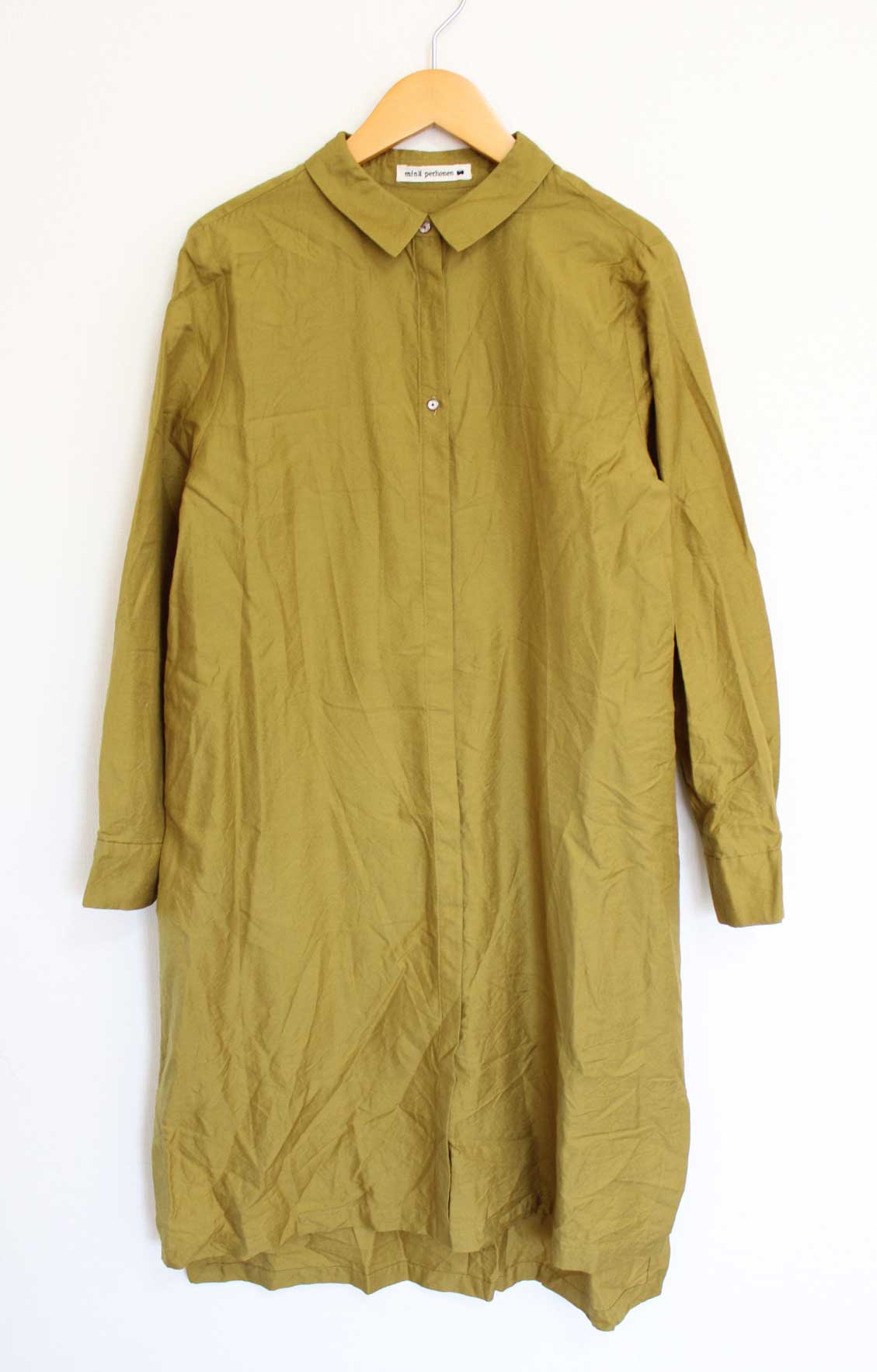 ミナペルホネン ロングシャツワンピース レディース 38 イエロー/黄色【中古】●