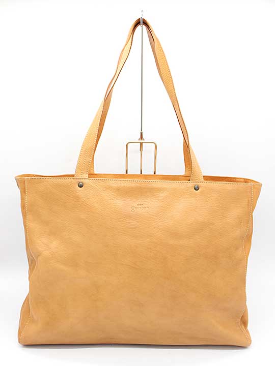 genten レザートートバッグ  レディース ともし火赤銅色系【中古】【新入荷】≪
