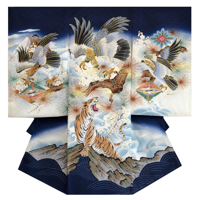 楽天市場】お宮参り 男の子 着物 男児 正絹 初着 産着 お祝い着 鷹に虎