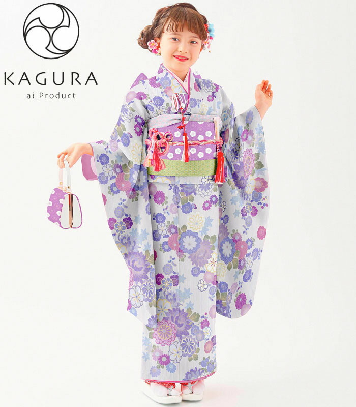 1点限り在庫処分特価　七五三着物 7歳 女の子 四つ身着物 単品 カグラ　ピーチ 7kagura3-2-21.jpg