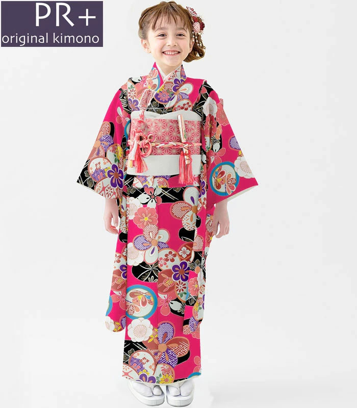 七五三 753 着物 7歳 女の子 着物 単品 PR＋ ブランド 赤ピンク 当店別注 日本製 販売 購入