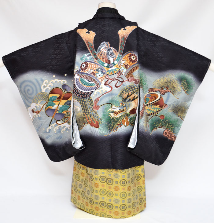 【専用出品】3歳から4歳♡七五三　男の子　フルセット　一式　緑　小さめ　鷹 ren-3hs0027_2.jpg