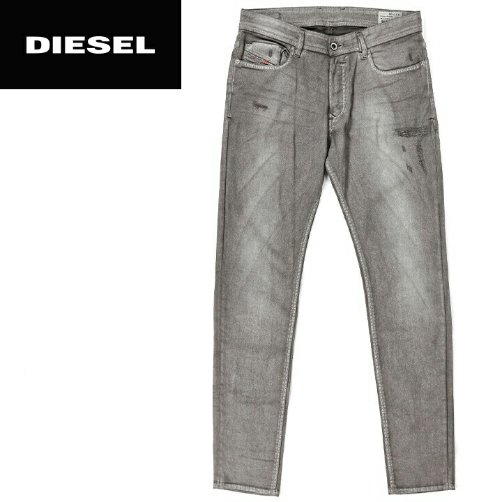 【サイズ交換一回無料】■DIESEL ディーゼル メンズ■クラッシュダメージ加工 スムースデニムタッチ ストレッチ スリムスキニー ジーンズ デニム パンツ【SLEENKER】【W28・30】【グレー】die-m-p-90-486 《メーカー希望小売価格36,720円》