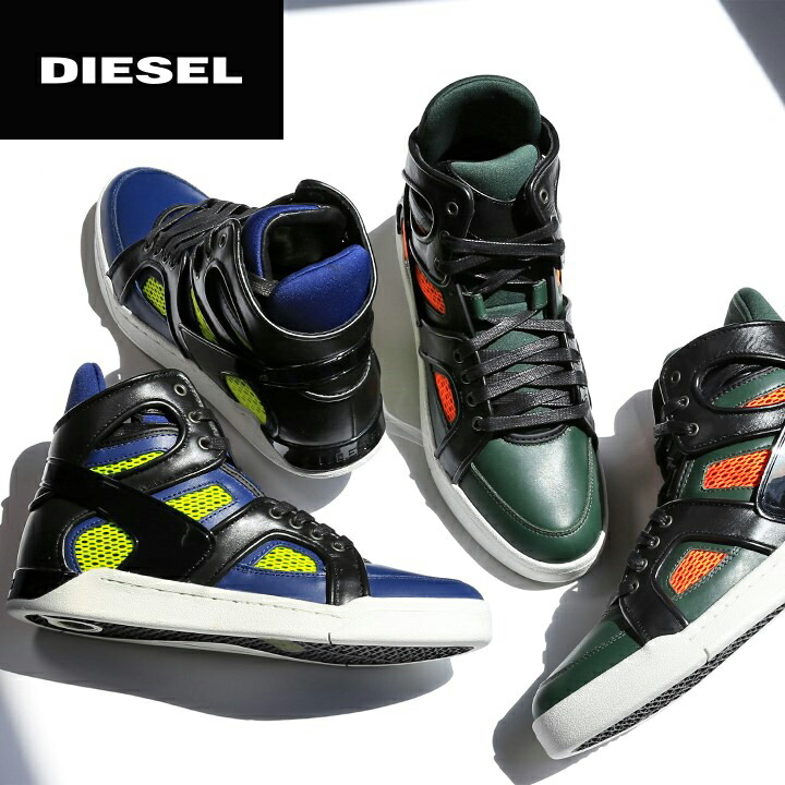 楽天市場 Diesel ディーゼル メンズ 本革 メッシュ レザースニーカー ハイカットスニーカー 靴 S Titann 日本サイズ25 5 28 5 2カラー Die M K 94 123 メーカー希望小売価格36 300円 キイロヤ インポート
