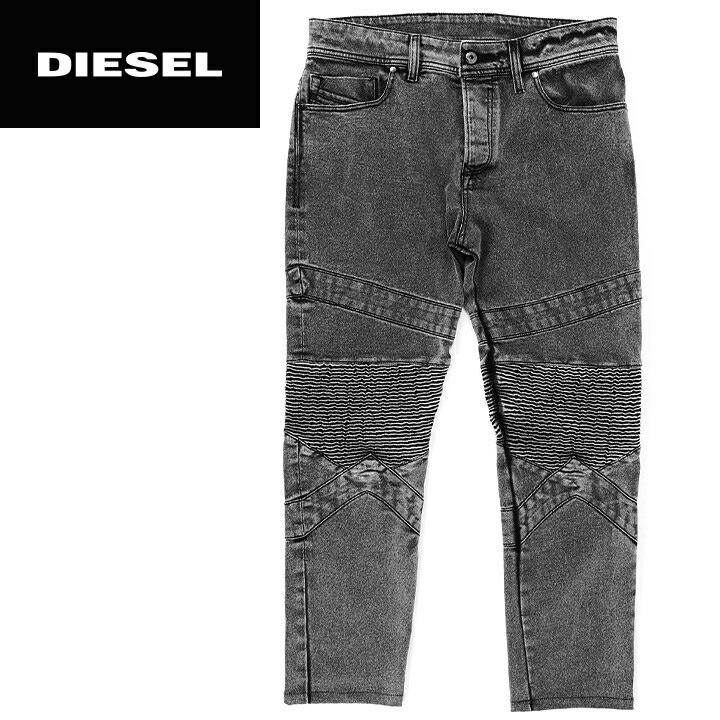 楽天市場 返品 サイズ交換無料 Diesel ディーゼル メンズ 蛇腹デザイン切替 ウォッシュ加工 ジーンズ デニム パンツ P Sleenker Low Patch W26 34 グレー Die M P 98 155 メーカー希望小売価格44 000円 キイロヤ インポート