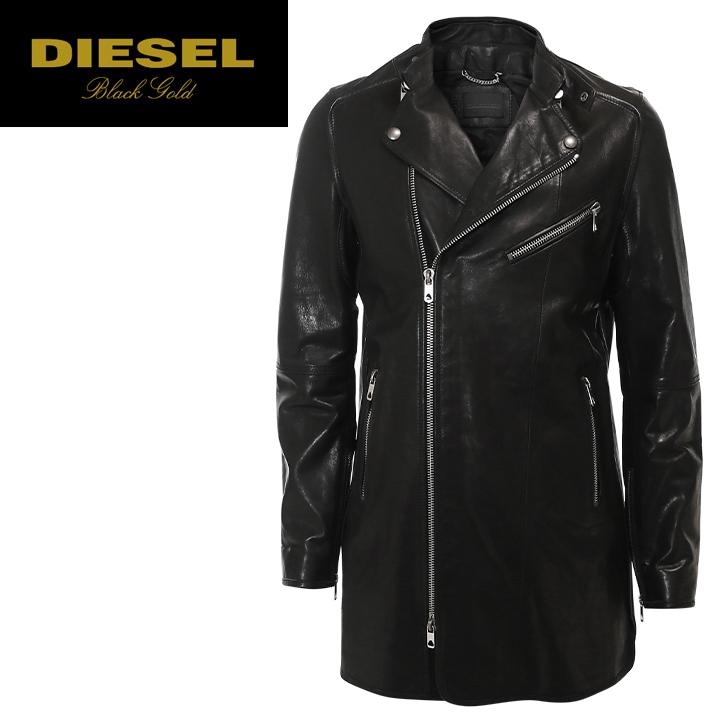 楽天市場 Diesel Black Gold ディーゼル ブラックゴールド メンズ ブルレザー 本革 ライダースデザイン レザーハーフコート Lartefice サイズ46 48 ブラック Die M O 98 218 メーカー希望小売価格277 0円 キイロヤ インポート