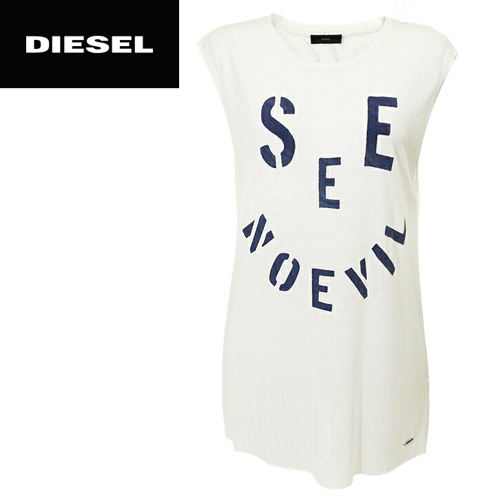 楽天市場 Diesel ディーゼル レディース 薄手 切りっぱなし カットオフ タンクトップ ノースリーブ Tシャツ カットソー T Solari B サイズxxs Xl ホワイト Die L T 98 008 メーカー希望小売価格10 780円 キイロヤ インポート