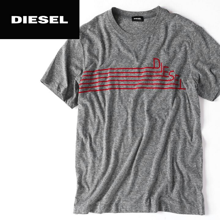 楽天市場 Diesel ディーゼル メンズ フロッキープリント クルーネック 杢調 半袖tシャツ カットソー T Joe Qf サイズm Xxl グレー Die M T A6 056 メーカー希望小売価格6 264円 キイロヤ インポート