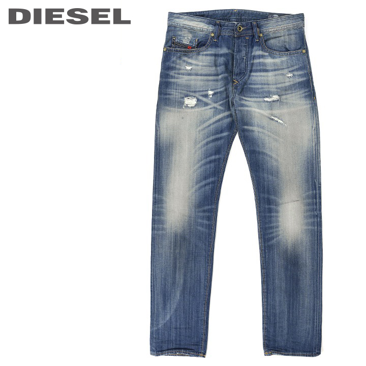 安い Diesel ディーゼル メンズ クラッシュダメージ加工 レギュラースリムテーパード ジーンズ デニム パンツ Buster W26 32 L30 32 ミディアムインディゴ Die M P B4 636 メーカー希望小売価格42 900円 訳ありセール格安 Mundotour Cl