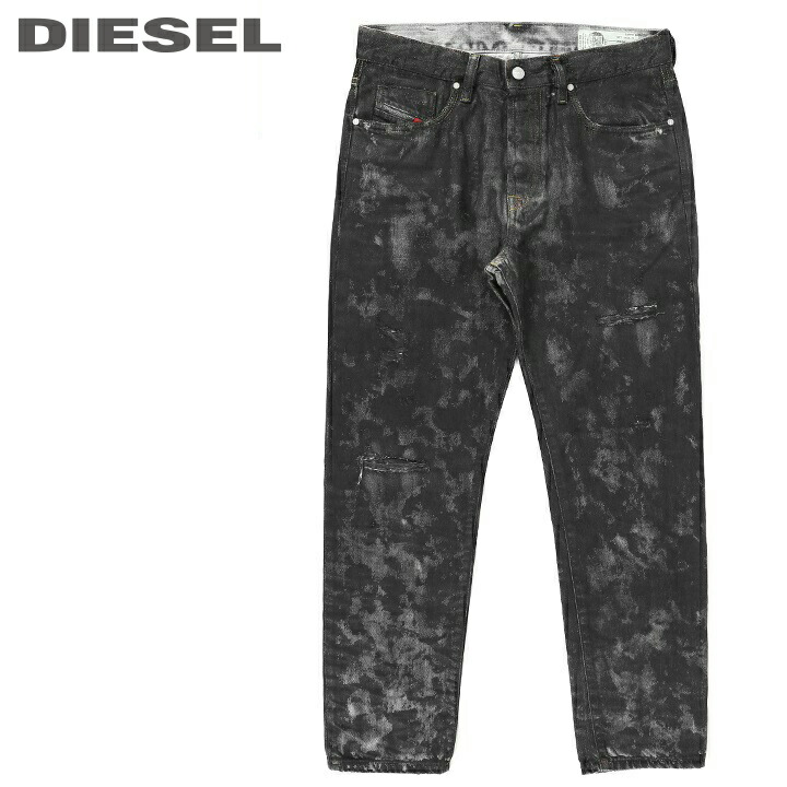 DIESELディーゼルメンズ 裾ジップランダムペイントコーティング