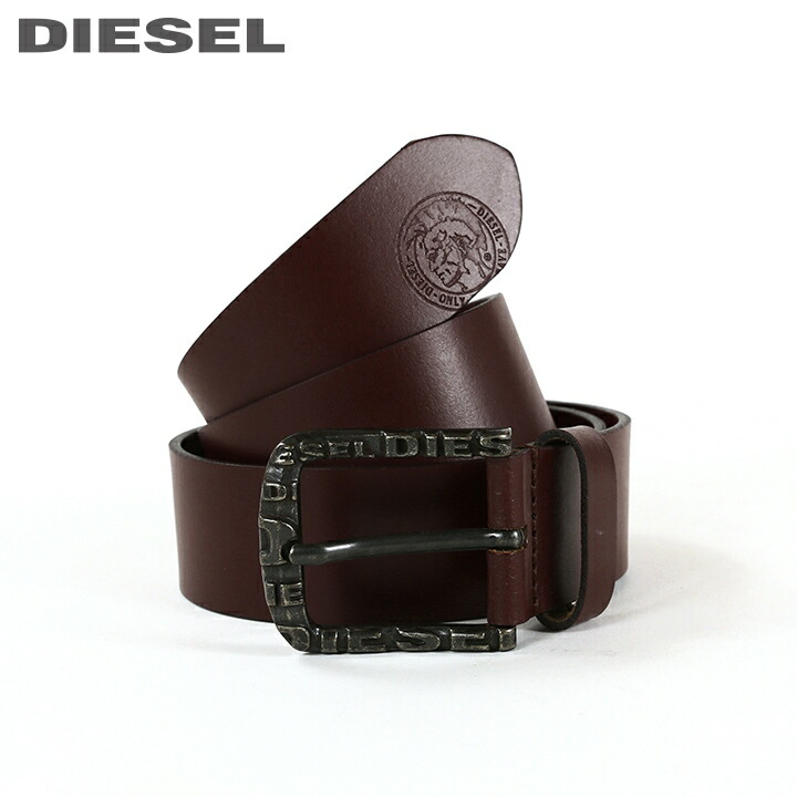 □DIESEL ディーゼル メンズ□牛革 本革 スタッズ装飾 シングルピン