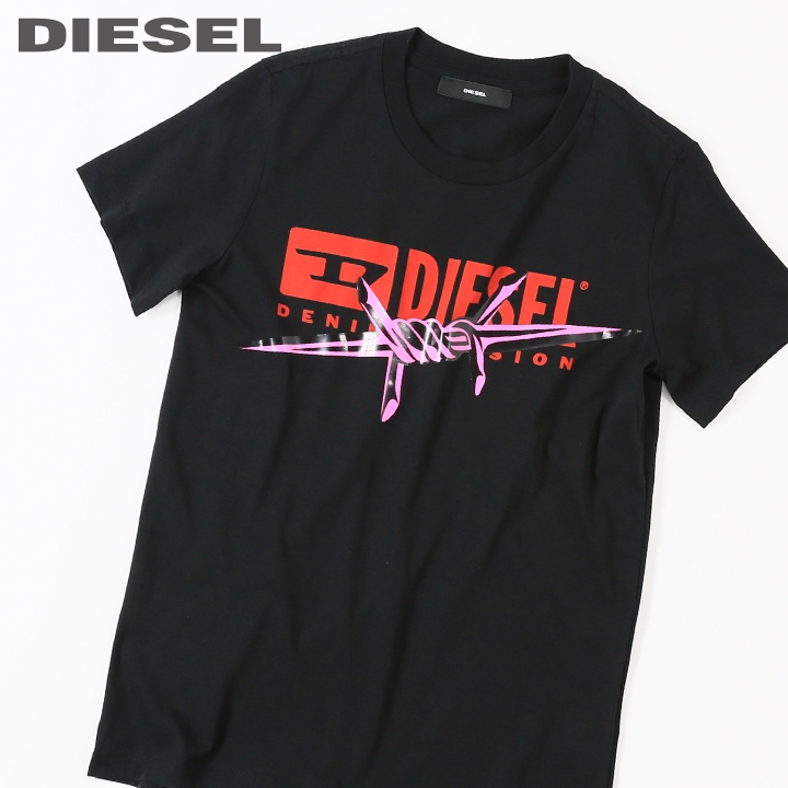 DIESEL  レディース　新品未使用　XLサイズ　Tシャツ　スリット　黒