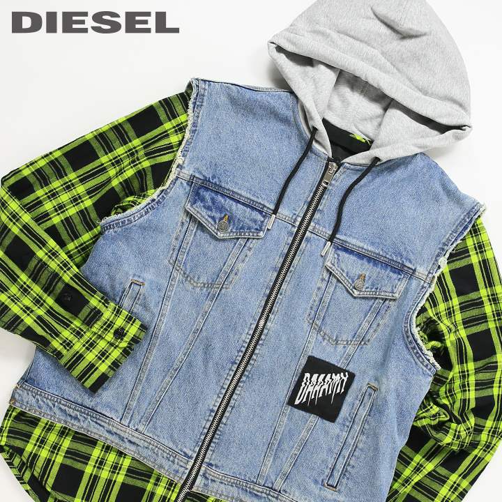 楽天市場】□DIESEL ディーゼル メンズ□チェック柄切替 レイヤード風