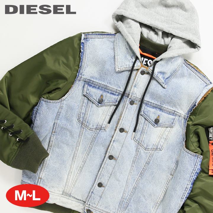 楽天市場】□DIESEL ディーゼル メンズ□レイヤード風 デニム地 切替