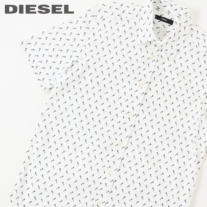 DIESELディーゼルメンズ 総柄イカリ柄ストレッチ長袖コットン