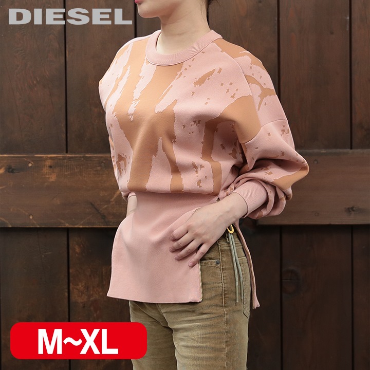 DIESEL ディーゼル レディース ニット 異素材 ジップアップニットブルゾン DIESEL ディーゼル レディース ニット 異素材 ジップアップ